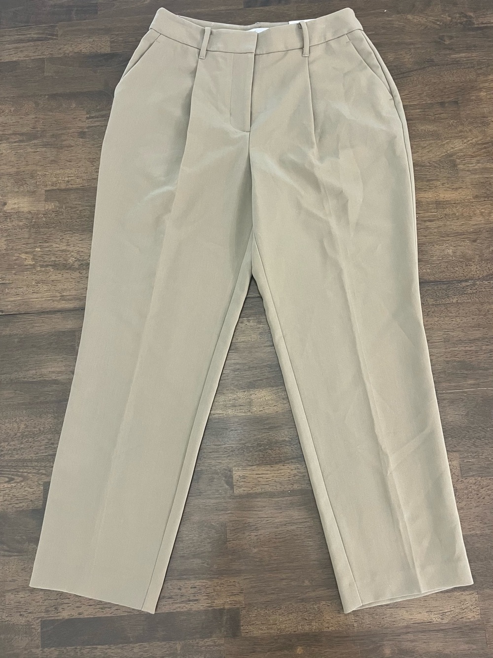 Nine West Womens High Rise Straight Leg Trouser Tan Pants Business Size 10 NWT